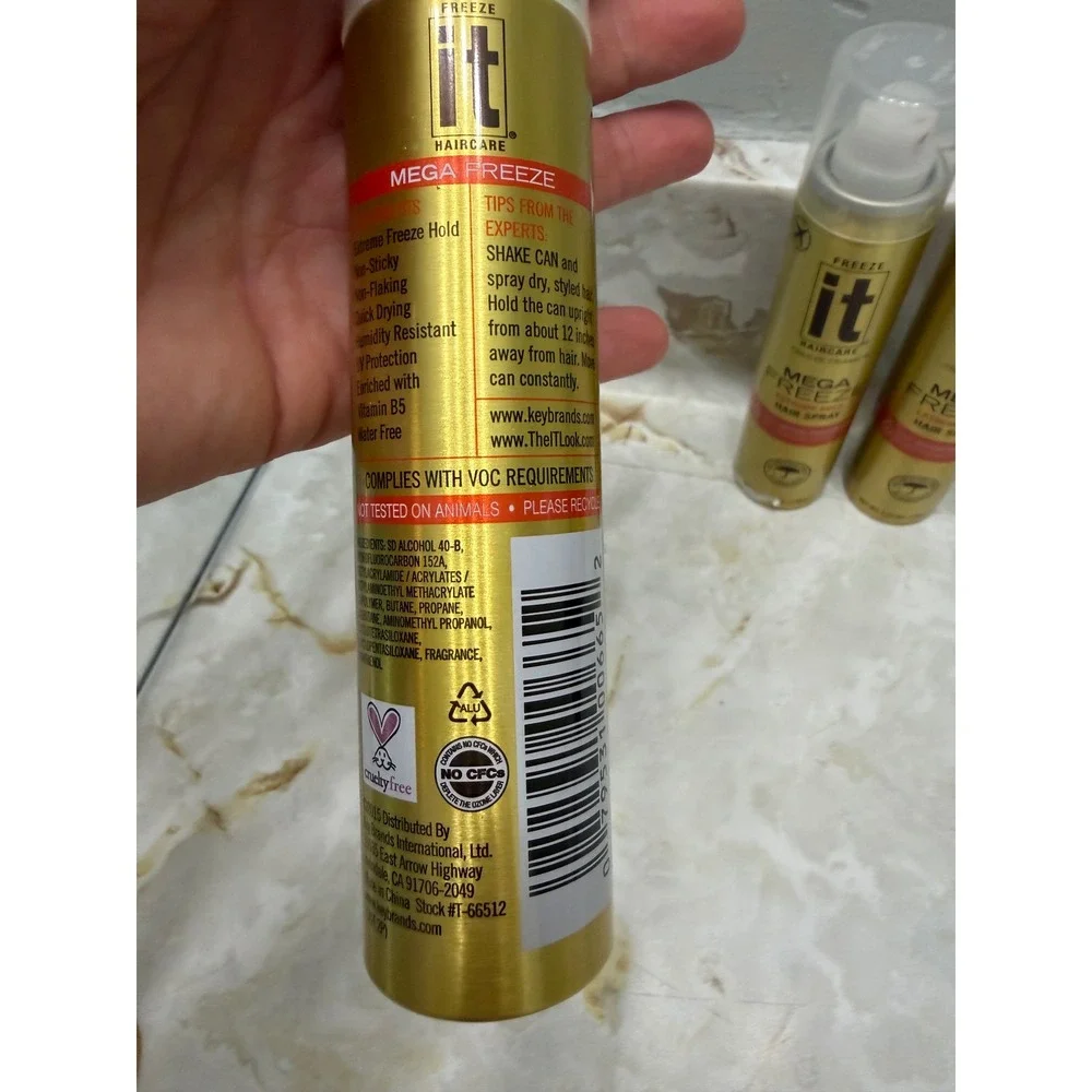 It Haircare Freeze Frame Mega Freeze Extreme Hold Hair Spray 2.25oz Lot of 3